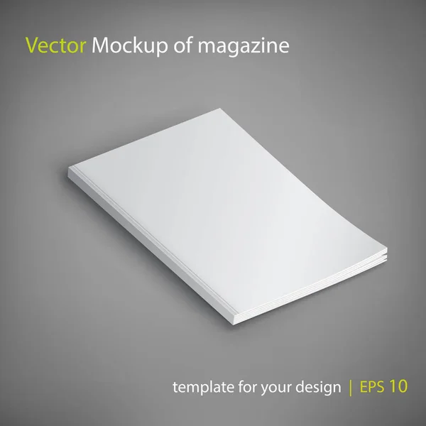 Mockup vetorial de revista em fundo cinza . — Vetor de Stock