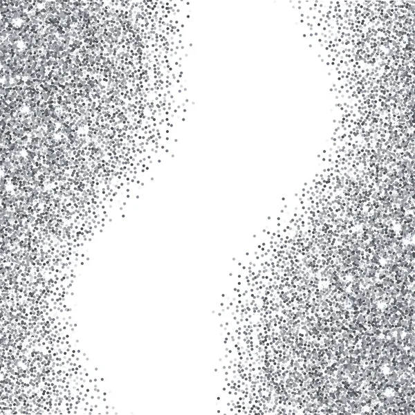Silver glitter textured borders — Stock Vector