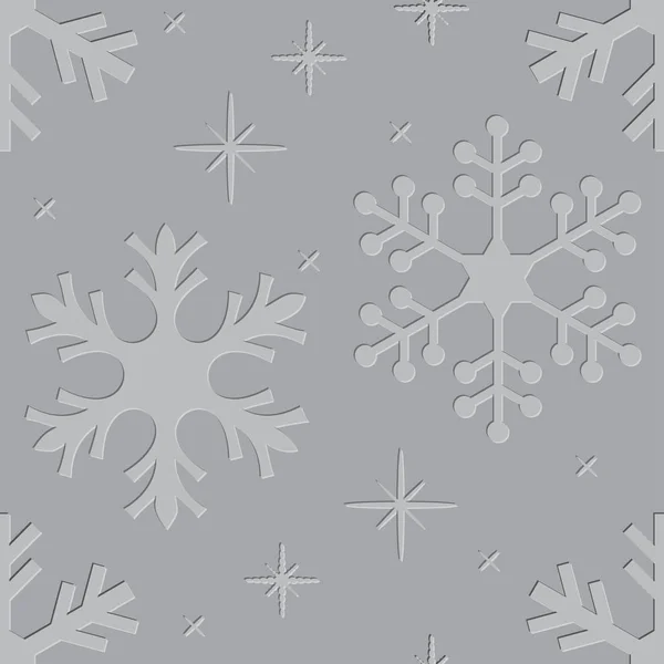 Copos de nieve patrón sin costuras — Vector de stock