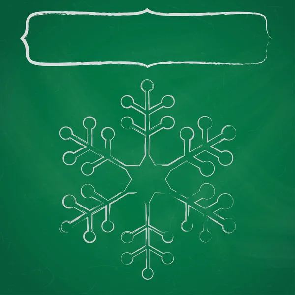 Chalkboard snowflake frame — Stock Vector