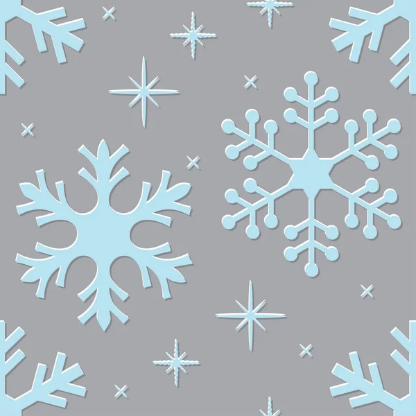 Copos de nieve patrón sin costuras — Vector de stock