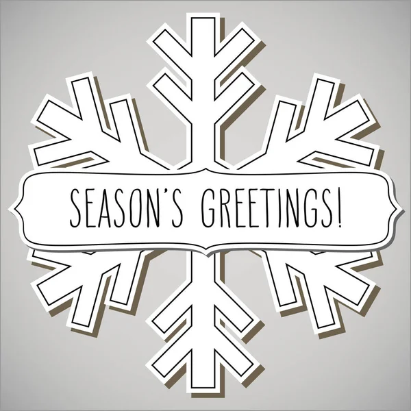 Paper snowflake frame and Season's greetings — Stock Vector