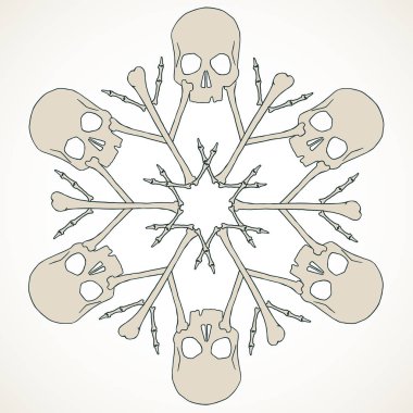 Kafatasları ve kemikleri neşeli snowlake