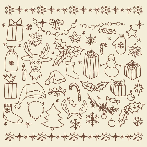 Christmas doodle elements — Stock Vector