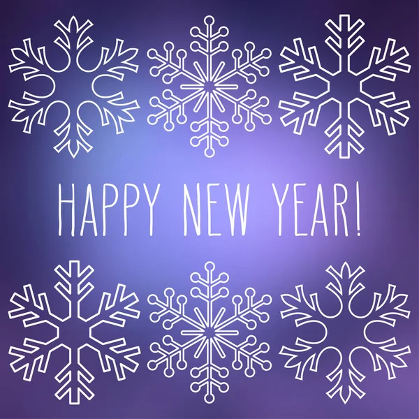 Sněhové vločky a šťastný nový rok — Stockový vektor