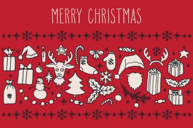 Noel doodle tebrik kartı