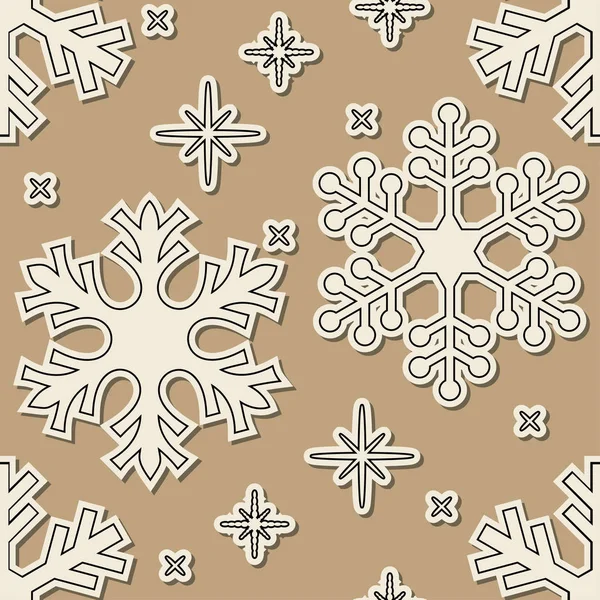 Copos de nieve patrón sin costuras — Vector de stock