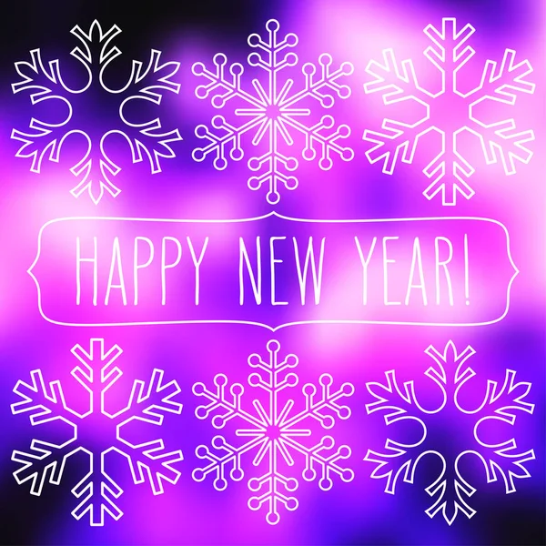 Sneeuwvlokken en Happy New Year — Stockvector