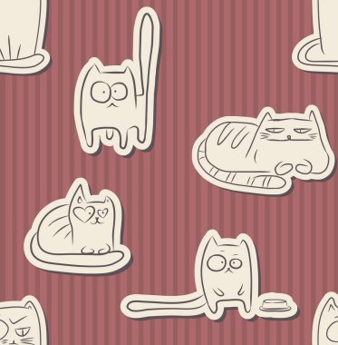 Komik Kediler seamless modeli