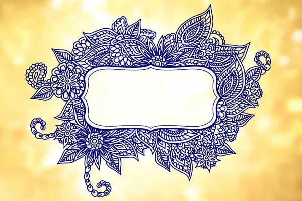 Doodle frame over blurry background — Stock Vector