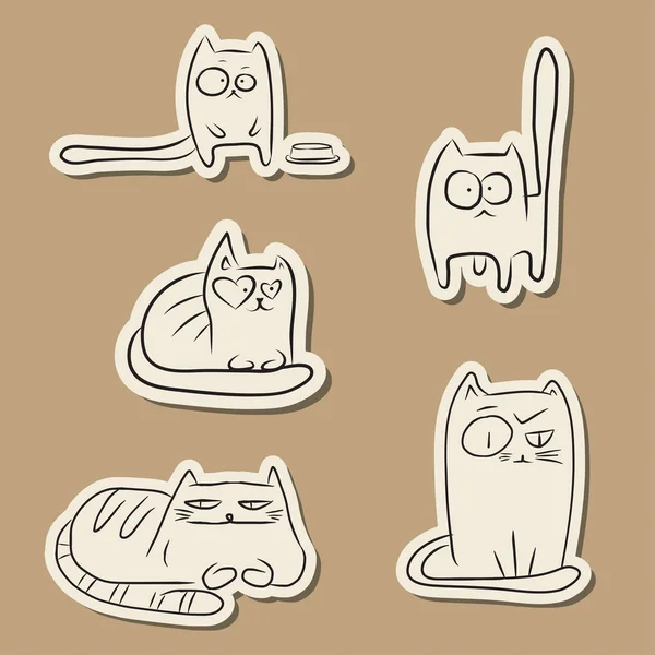Śmieszne koty papieru — Wektor stockowy