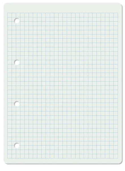 Weißes Blatt Schulpapier — Stockvektor