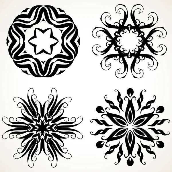 Utsmyckade doodle mandalas — Stock vektor