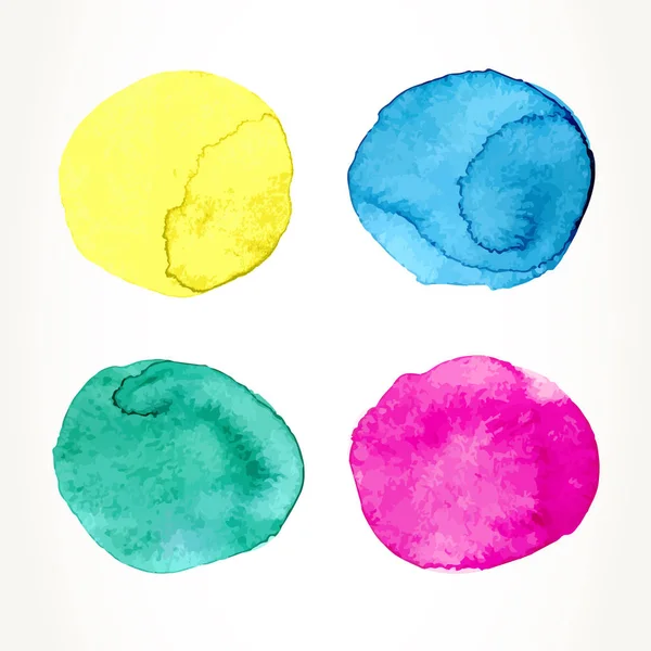 Πολλά χρώματα ακουαρέλα κύκλους — Διανυσματικό Αρχείο