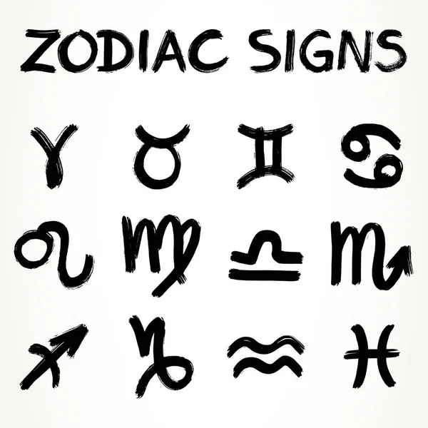 Conjunto de signos do zodíaco — Vetor de Stock