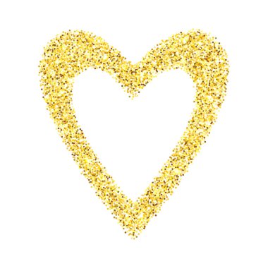 Altın glitter kalp