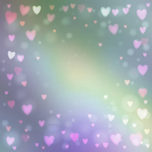 Coeurs abstraits lumières fond — Image vectorielle