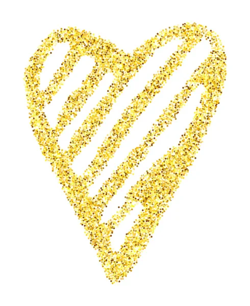 金色亮片的心 — 图库矢量图片