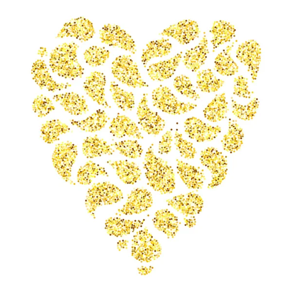 Gold glitter heart — Stock Vector