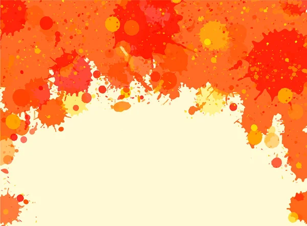 Arancione acquerello schizzi di vernice telaio — Vettoriale Stock