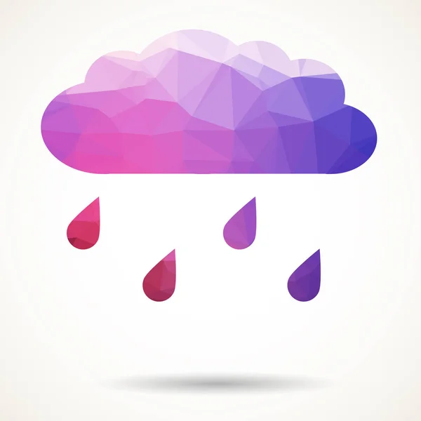Pink and purple low poly cloud — Stock Vector