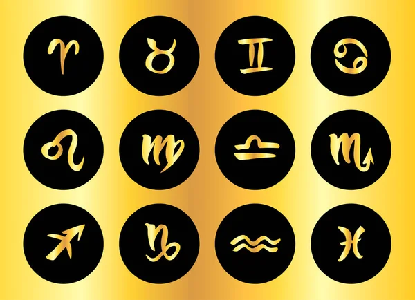 Set di segni zodiacali — Vettoriale Stock