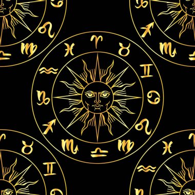 Zodiac signs seamless modeli