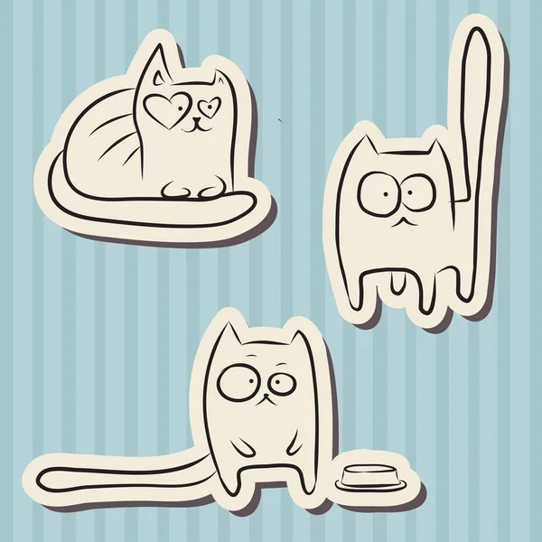 Смешные бумажные кошки — стоковый вектор