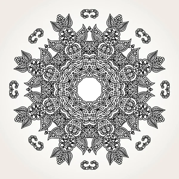 Mandala de doodle ornamentado — Vetor de Stock