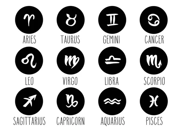 Conjunto de signos do zodíaco —  Vetores de Stock