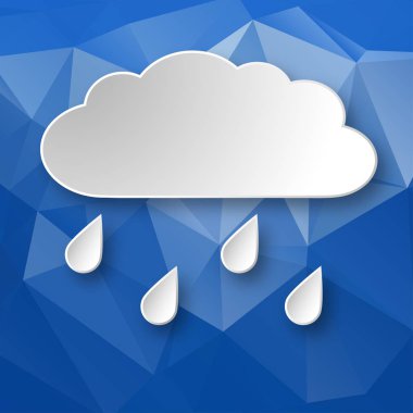 Geometrik arka plan üzerinde kağıt bulut