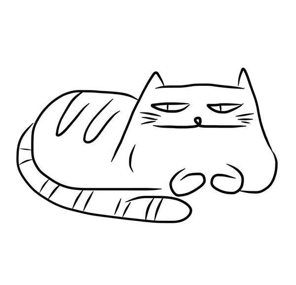 Kreslená kočka líná — Stockový vektor