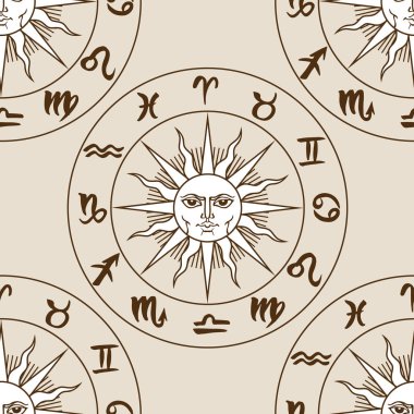 Zodiac signs seamless modeli