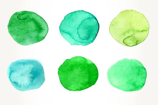 绿色水彩圆圈 — 图库矢量图片