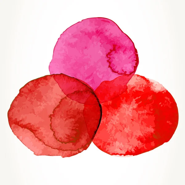 Red watercolor circles — Stock Vector