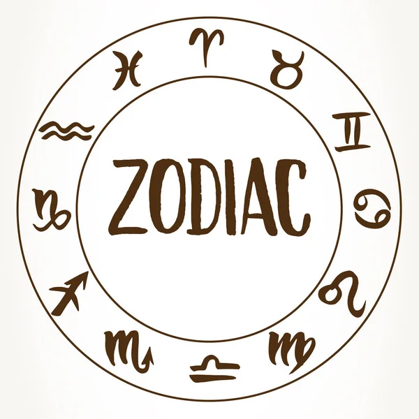 Segni zodiacali cerchio — Vettoriale Stock