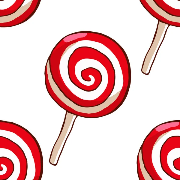 Patrón sin costuras de piruletas dulces — Vector de stock