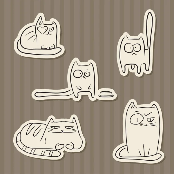 Papel vintage gatos divertidos — Vector de stock