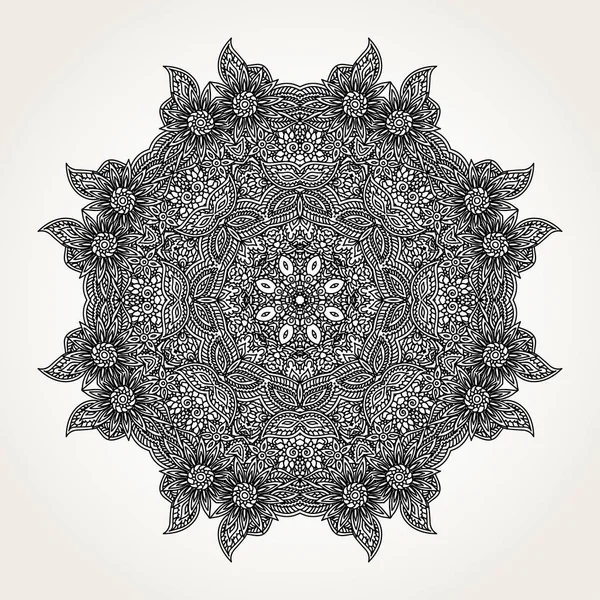 Mandala de garabato adornado — Vector de stock