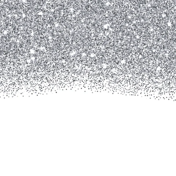Silver glitter textured border — Stock Vector