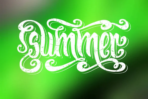 Green Summer lettering — Stock Vector