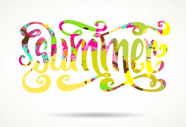 Lettrage artistique d'été — Image vectorielle