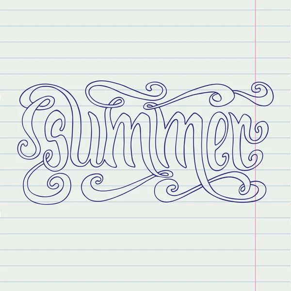 Letras de caderno de verão — Vetor de Stock