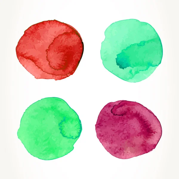 Watercolor circles set — Stock Vector