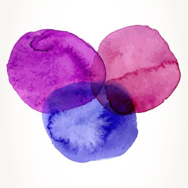 Mavi ve mor suluboya daireler