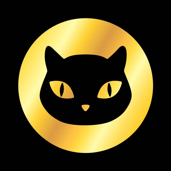 Golden cat icon — Stock Vector