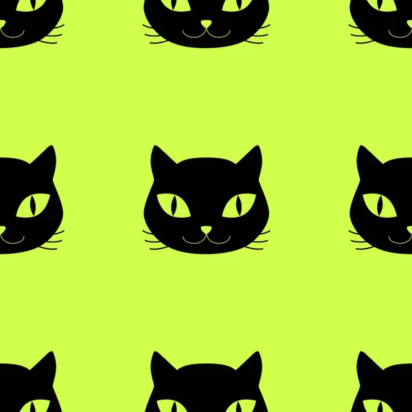 Cat heads seamless pattern — Stock Vector