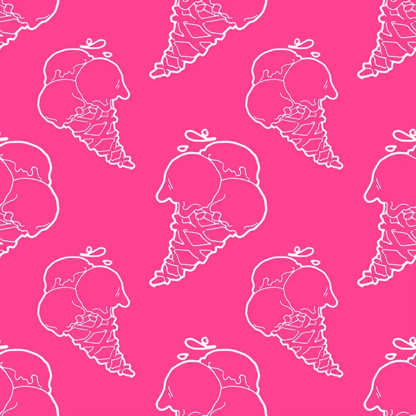 Pink ice-cream zökkenőmentes minta — Stock Vector