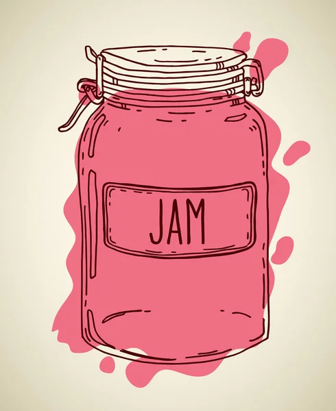 Hand getekende jam pot — Stockvector