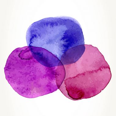 Mor ve mavi suluboya daireler